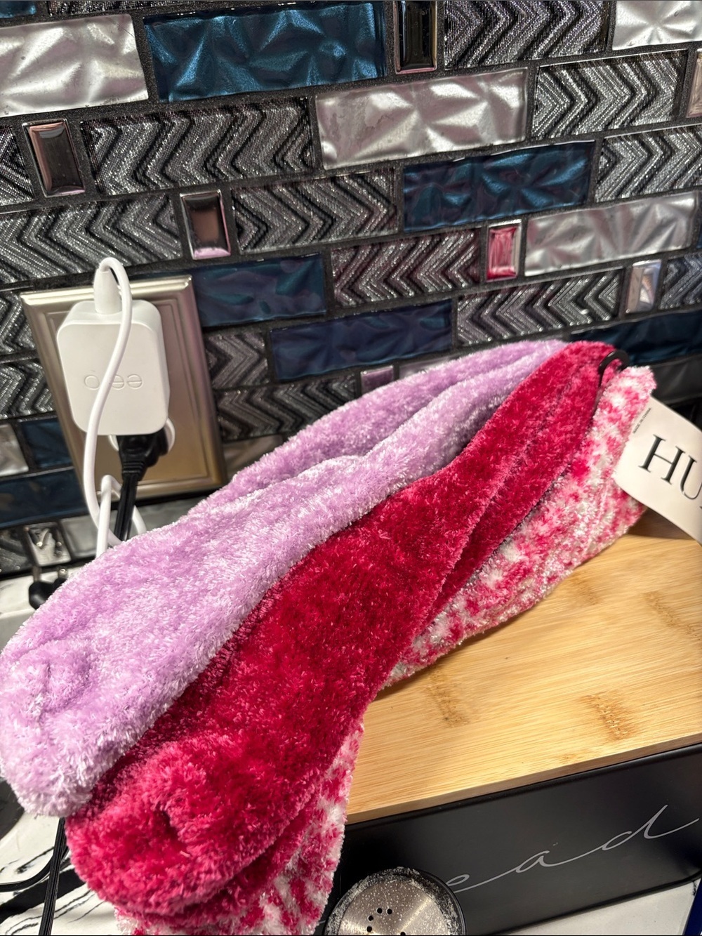 HUE Set of three socks in Pink & Light Lavender